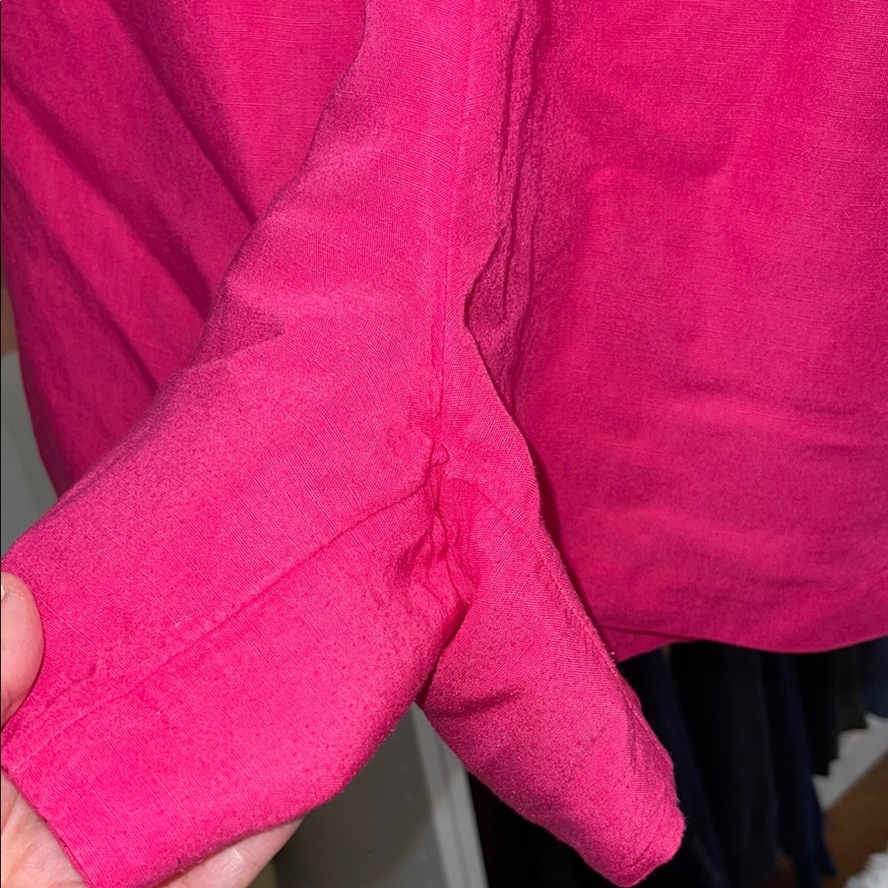 H&M Pink Ruched Notched Collar Top - Picture 11 of 13